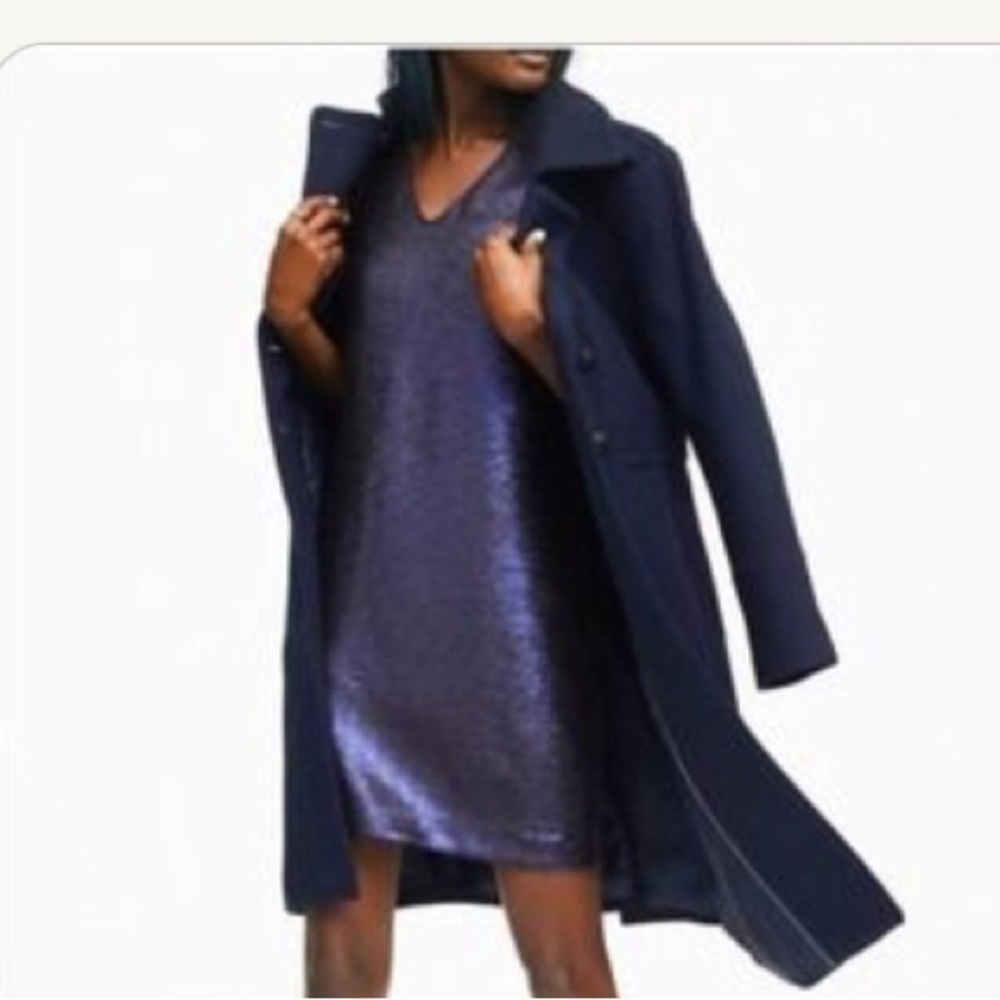 New with Tag Banana Republic 10 Petite Navy Blue Sleeveless Sequin Dress